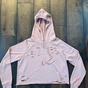 Light pink cropped Hoodie